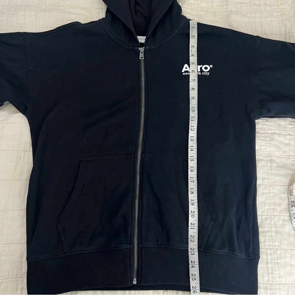 AEROPOSTALE Mens Black Full Zip Sweater Hoodie Size Small